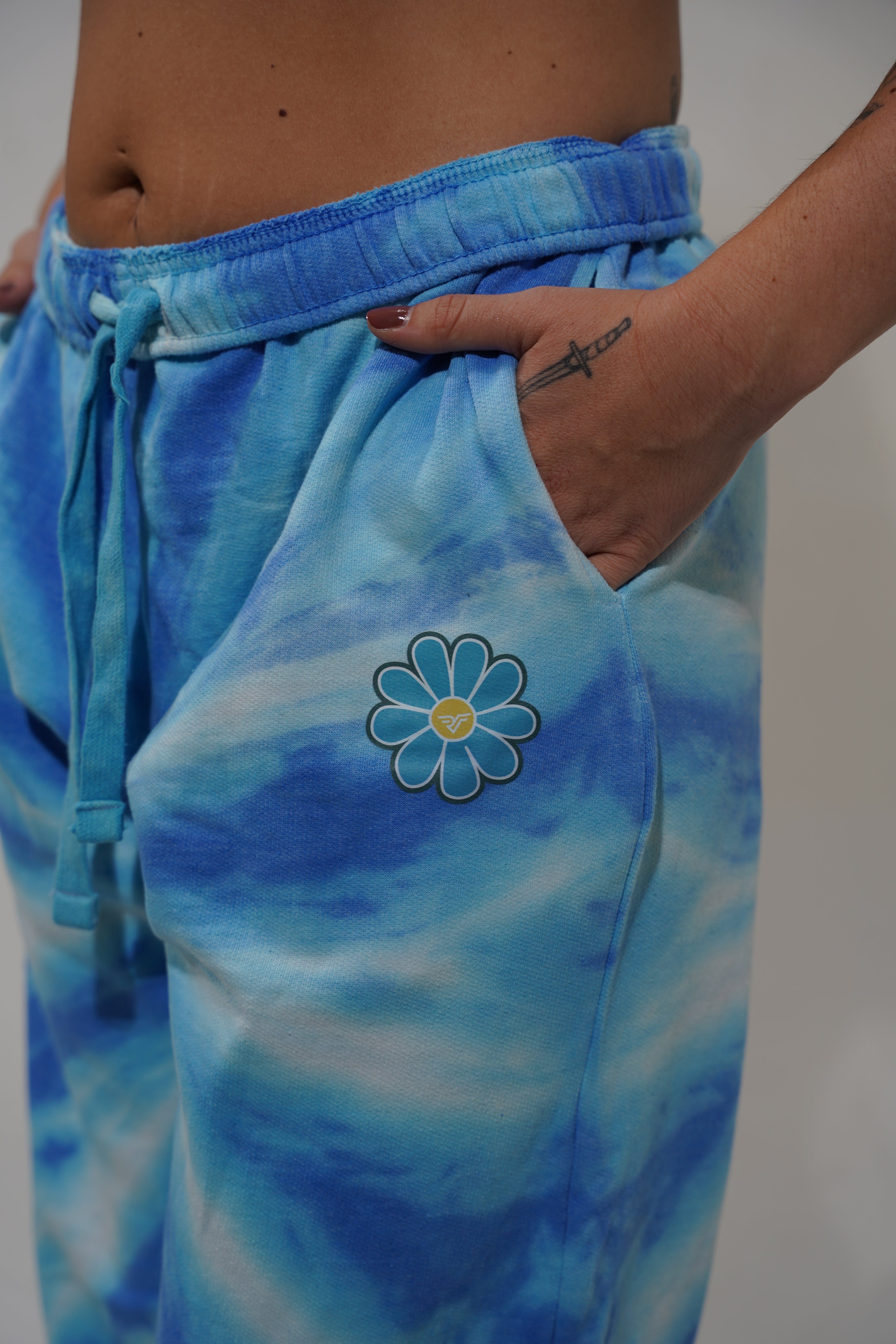 Tie dye flower sweatpants sale